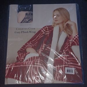 Charter Club Cozy Plush Wrap Robe. Paris Pattern New!